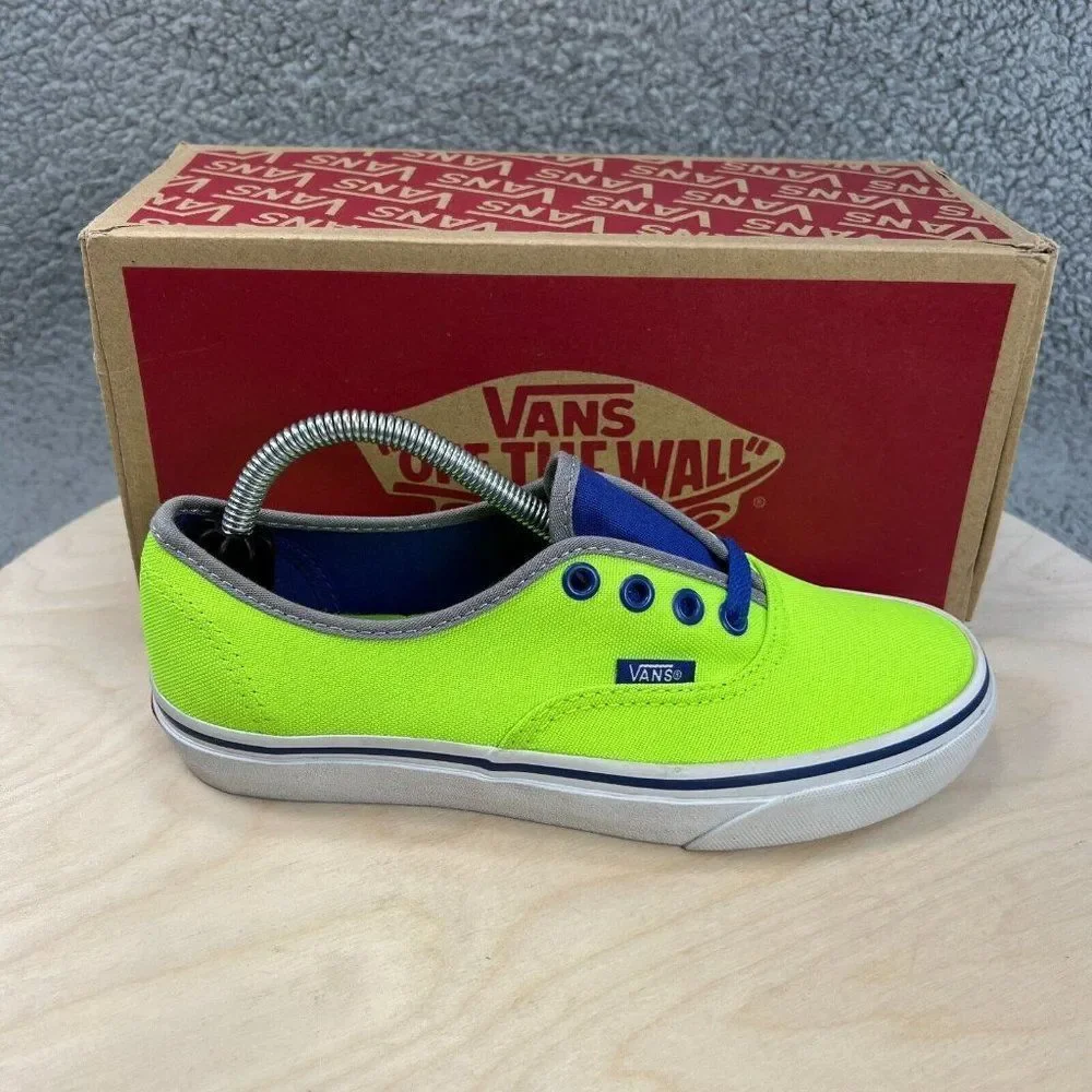 Vans Authentic Brite Womens Size 6 Shoes Neon Green Canvas Skate Sneakers NEW